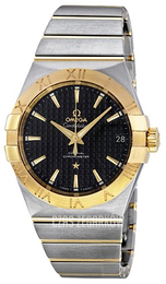 Omega Constellation Co-Axial 38mm Czarny/18 karatowe żółte złoto Ø38 mm 123.20.38.21.01.002