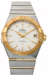 Omega Constellation Co-Axial 38mm Srebrny/18 karatowe żółte złoto Ø38 mm 123.20.38.21.02.009