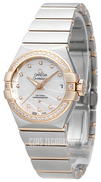 Omega Constellation Co-Axial 27mm Biały/18 karatowe różowe złoto Ø27 mm 123.25.27.20.55.005