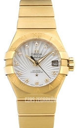 Omega Constellation Co-Axial 27mm Biały/18 karatowe żółte złoto Ø27 mm 123.50.27.20.55.002