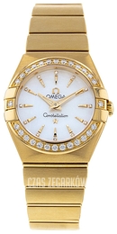 Omega Constellation Brushed Quartz Biały/18 karatowe żółte złoto Ø24 mm 123.55.24.60.55.004