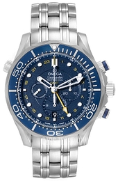 Omega Seamaster Diver 300m Co-Axial GMT Chronograph 44mm Niebieski/Stal Ø44 mm 212.30.44.52.03.001