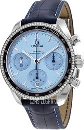 Omega Speedmaster Chronograph 38Mm Niebieski/Skóra Ø38 mm 324.38.38.50.03.001