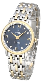 Omega De Ville Prestige Quartz 27.4mm Niebieski/18 karatowe żółte złoto Ø27.4 mm 424.20.27.60.53.002