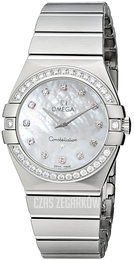 Omega Constellation Quartz 27mm Biały/Stal Ø27 mm 123.15.27.60.55.001
