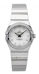 Omega Constellation Quartz 27mm Biały/Stal Ø27 mm 123.15.27.60.55.004