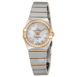 Omega Constellation Quartz 24mm Biały/18 karatowe różowe złoto Ø24 mm 123.25.24.60.55.005