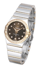 Omega Constellation Quartz 27mm Brązowy/18 karatowe różowe złoto Ø27 mm 123.25.27.60.63.002