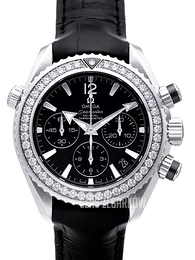 Omega Seamaster Planet Ocean Chrono Czarny/Skóra Ø37.5 mm 222.18.38.50.01.001