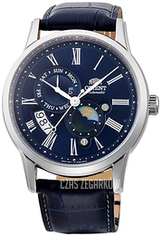 Orient Sun And Moon Niebieski/Skóra Ø42.5 mm RA-AK0011D