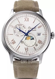 Orient Bambino Sun & Moon 75th Anniversary Biały/Skóra Ø41.5 mm RA-AK0808S30B