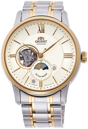 Orient Sun & Moon Biały/Stal w odcieniu złota Ø42 mm RA-AS0001S00B