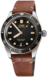 Oris Diving Czarny/Skóra Ø40 mm 01 733 7707 4354-07 5 20 45