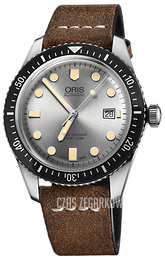 Oris Diving Srebrny/Skóra Ø42 mm 01 733 7720 4051-07 5 21 02