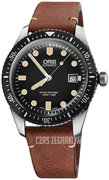 Oris Diving Czarny/Skóra Ø42 mm 01 733 7720 4054-07 5 21 45