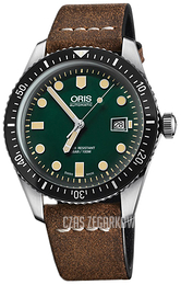 Oris Diving Zielony/Skóra Ø42 mm 01 733 7720 4057-07 5 21 02