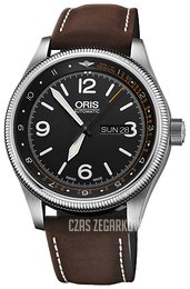 Oris Aviation Czarny/Skóra Ø45 mm 01 735 7728 4084-Set LS