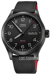 Oris Aviation Czarny/Skóra Ø45 mm 01 752 7698 4784-Set