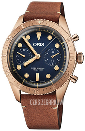 Oris Diving Niebieski/Skóra Ø43 mm 01 771 7744 3185-Set LS