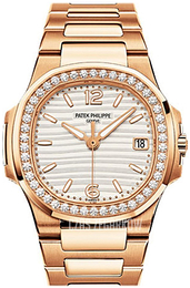 Patek Philippe Nautilus Biały/18 karatowe różowe złoto Ø32 mm 7010/1R/011