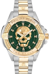 Philipp Plein The Skull Zielony/Pozlacana Ø41 mm PWNAA0622