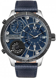 Police Bushmaster Niebieski/Skóra Ø52 mm P15662XSTU03