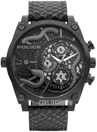 Police Vigor Czarny/Skóra Ø51 mm PEWJF2110401