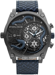 Police Vigor Czarny/Skóra Ø51 mm PEWJF2110402