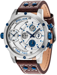 Police Adder Srebrny/Skóra Ø50 mm PL14536JS/04