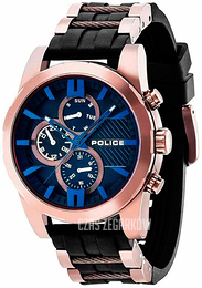 Police Niebieski/Stal w kolorze różowego złota Ø48 mm PL14541JSBN.02P