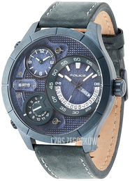 Police Bushmaster Niebieski/Skóra Ø52 mm PL14638XSUBL.03