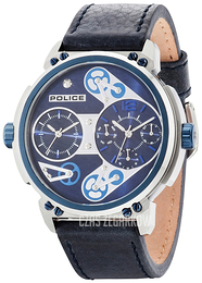 Police Steampunk Niebieski/Skóra Ø53 mm PL14693JSTBL/03