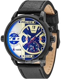 Police Taipan Niebieski/Skóra Ø50 mm PL14833JSB.04