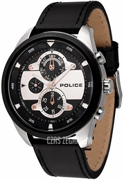 Police Marine Czarny/Skóra Ø50 mm PL14836JSTB.02
