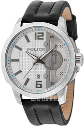 Police Srebrny/Skóra Ø48 mm PL15238JS.04