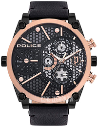 Police Czarny/Skóra Ø51 mm PL15381JSBR.61