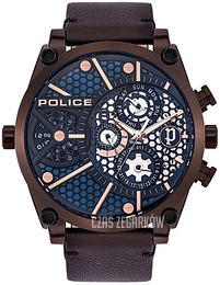 Police Niebieski/Skóra Ø51 mm PL15381JSBZ.03