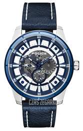 Police Srebrny/Skóra Ø48 mm PL15410JSTBL/04
