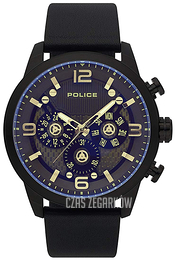 Police Key West Czarny/Skóra Ø50 mm PL15415JSB/02