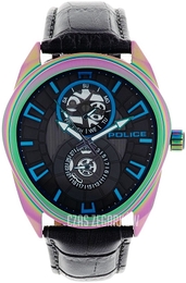 Police Czarny/Skóra Ø45 mm PL15443JSRW.02