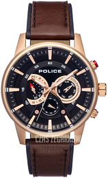 Police Czarny/Skóra Ø48 mm PL15523JSR.02