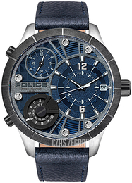 Police Niebieski/Skóra Ø52 mm PL15662XSTU.03