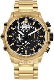 Police Luang Czarny/Stal w odcieniu złota Ø48 mm PL16018JSG.02M