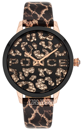 Police Bagan Czarny/Skóra Ø36 mm PL16028MSRB/02