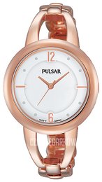 Pulsar Dress Biały/Stal w kolorze różowego złota Ø33 mm PH8208X1
