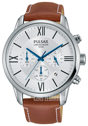 Pulsar Dress Srebrny/Skóra Ø42 mm PT3807X1