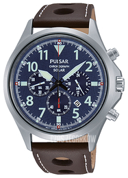Pulsar Solar Niebieski/Skóra Ø43 mm PX5029X1