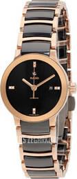 Rado Centrix Czarny/Stal w kolorze różowego złota Ø28 mm R30183712
