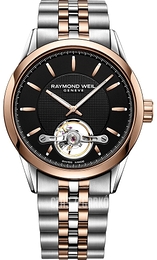 Raymond Weil Freelancer Czarny/Stal w kolorze różowego złota Ø42 mm 2780-SP5-20001
