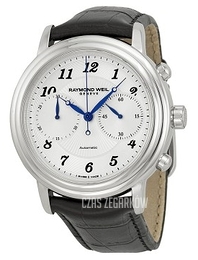 Raymond Weil Raymond Maestro Srebrny/Skóra Ø41.5 mm 4830-STC-05659